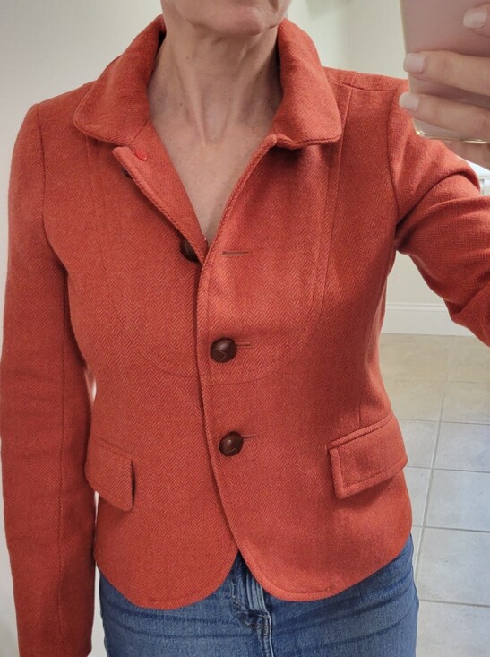 J. Crew Jackets & Blazers - J. Crew Orange Coral Rounded Collar Wool-Blend Blazer